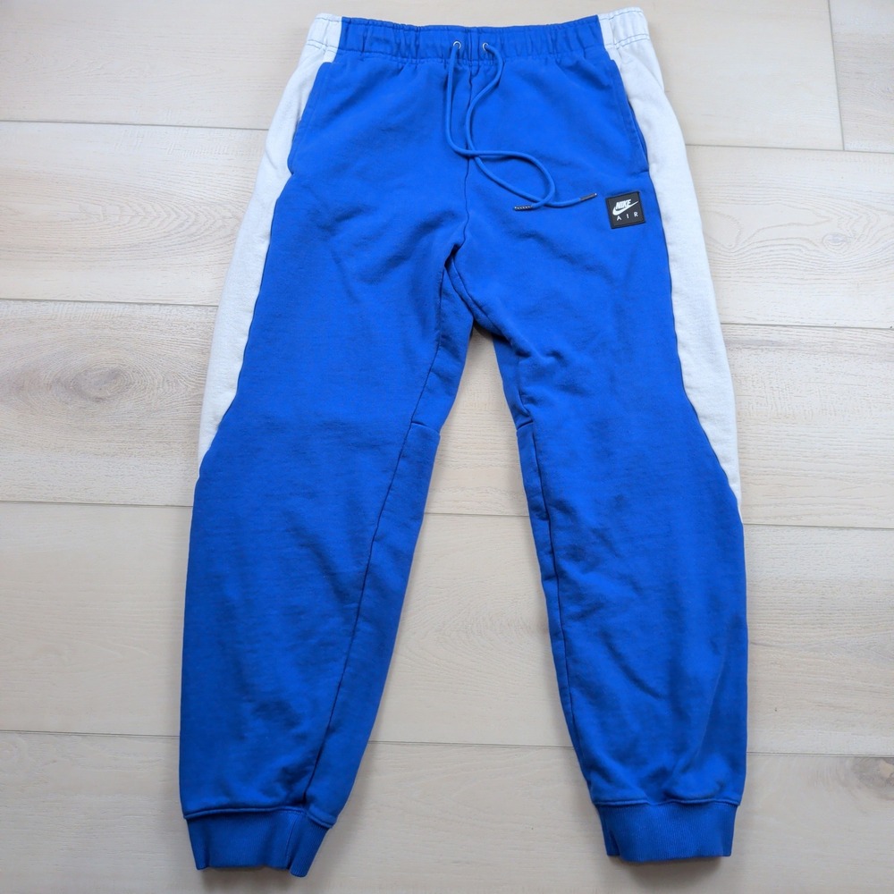 Nike Air Sportswear Royal Blue White Fleece Jogger Sweatpants Mens Large
